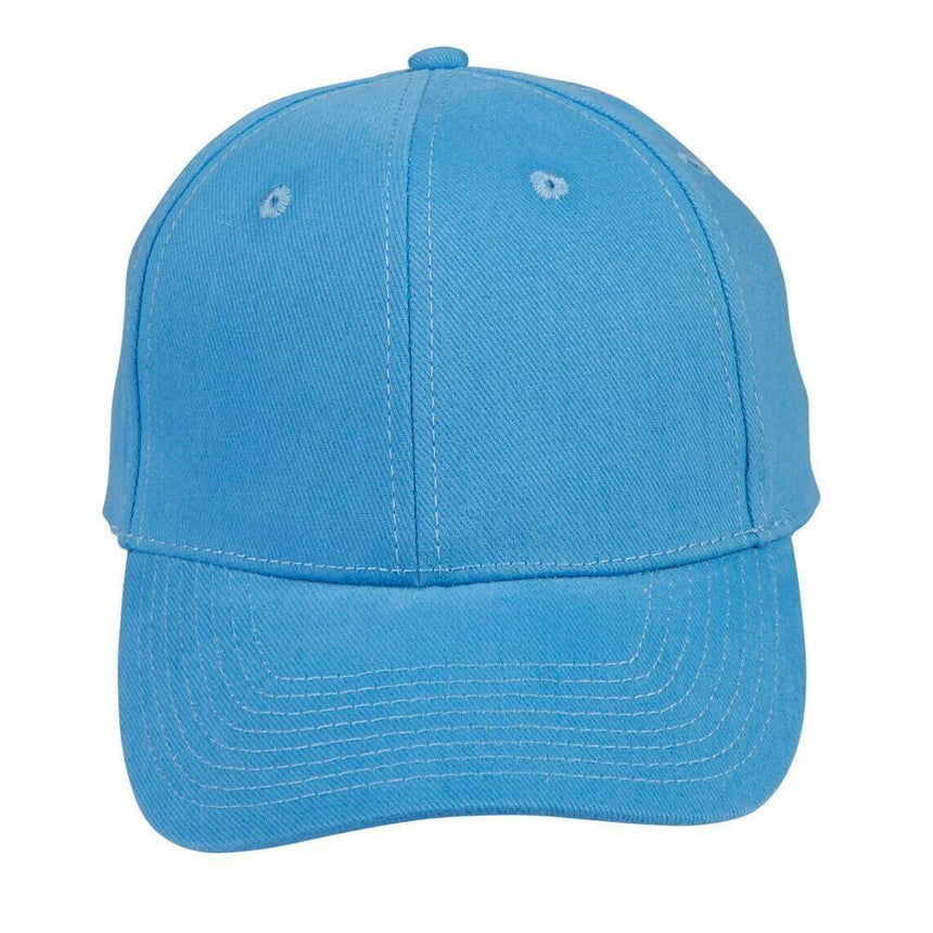 CH01 Heavy Brushed Cotton Cap Hats Winning Spirit Skyblue