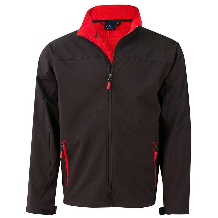 JK15 Rosewall Soft Shell Men's Jackets Winning Spirit Small Black / Red