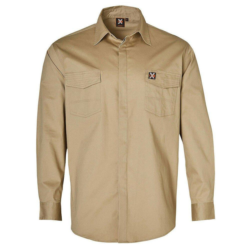 M7020S Men's Stretch Work Shirt Shirts Winning Spirit Stone XS