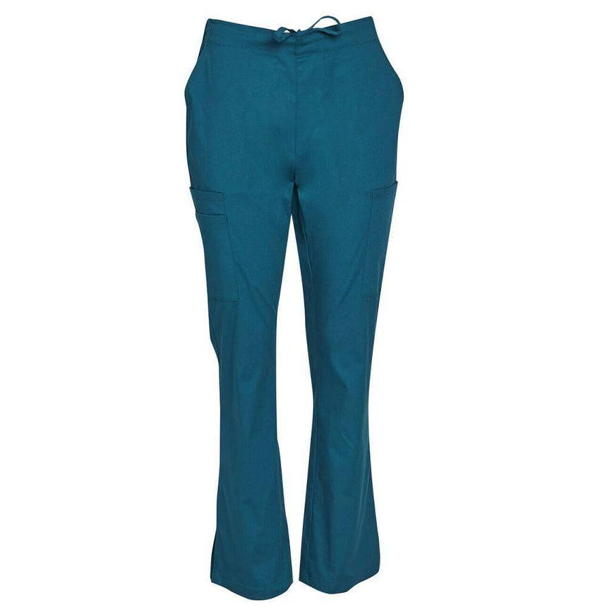 M9720 Ladies Semi-Elastic Waist Tie Solid Colour Scrub Pants Pants Winning Spirit Teal XXS