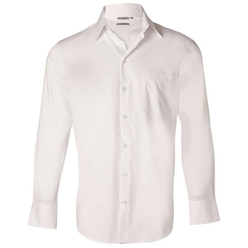 M7030L Men's Fine Twill Long Sleeve Shirt Shirts Winning Spirit White 38