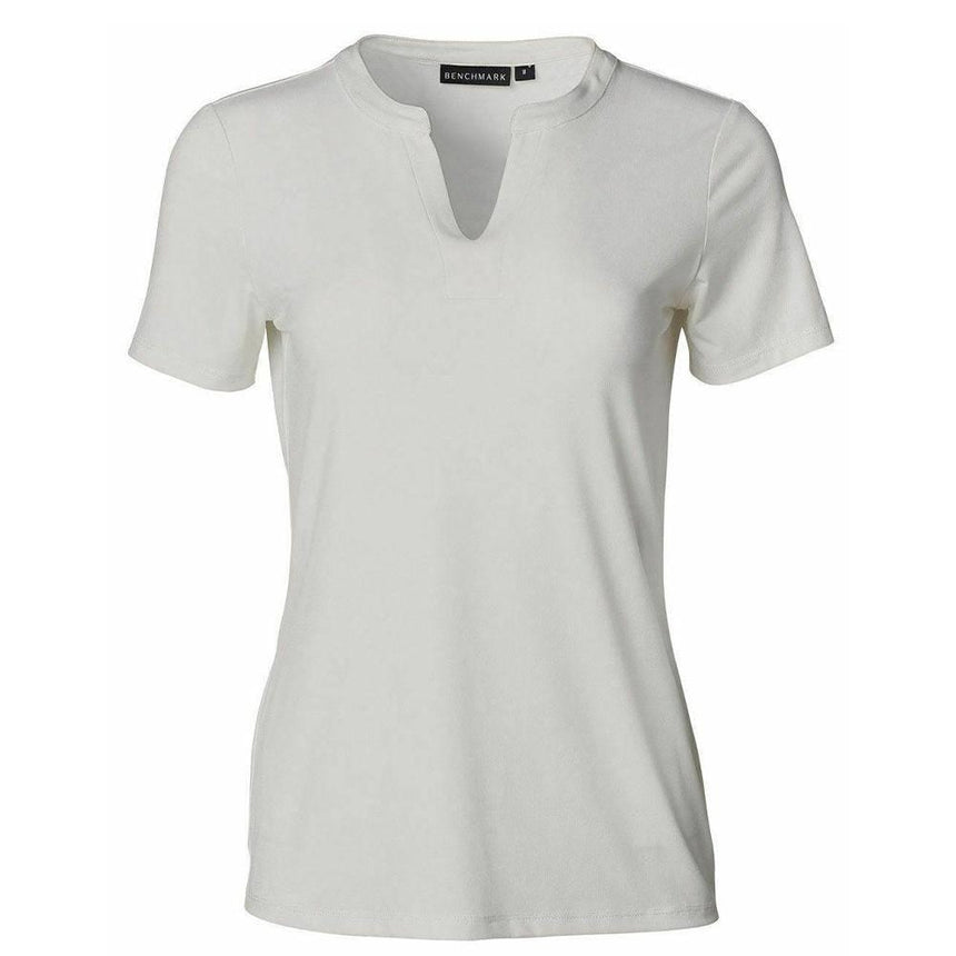 M8840 Ladies Short Sleeve Knit Top Sofia Short Sleeve Shirts Winning Spirit White 6
