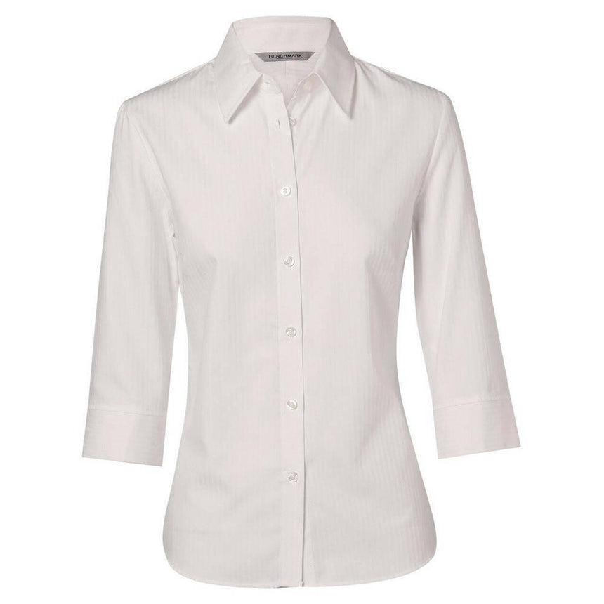 M8113 Women's Mini Herringbone 3/4 Sleeve Shirt Shirts Winning Spirit White 6