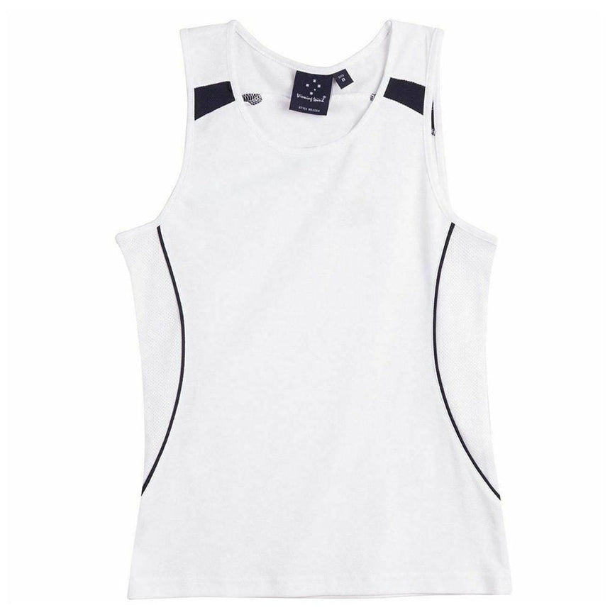 SL54 Legend Singlet Ladies Singlets Winning Spirit White.Navy 8