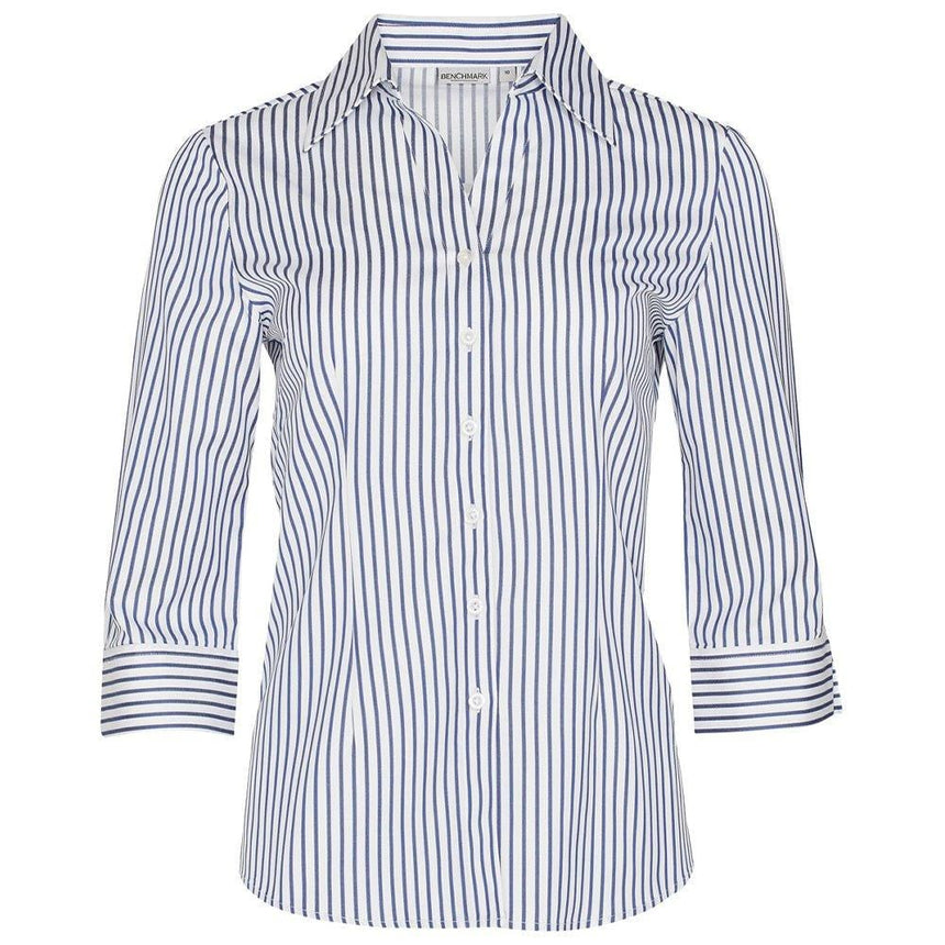 M8310Q Women's Executive Sateen Stripe 3/4 Sleeve Shirt Shirts Winning Spirit