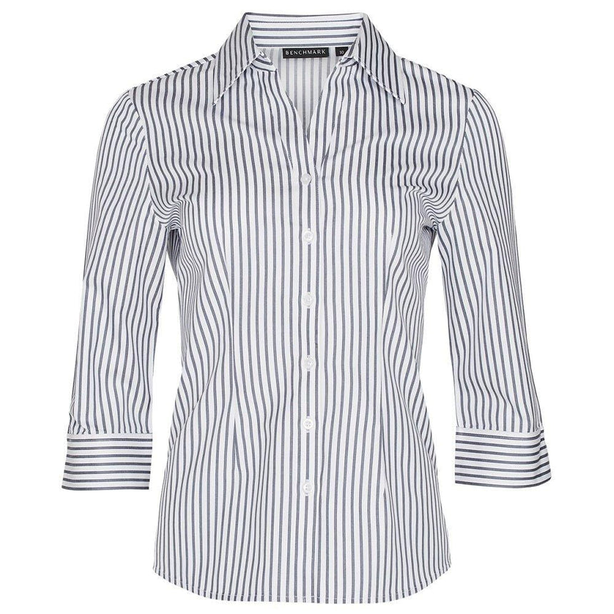 M8310Q Women's Executive Sateen Stripe 3/4 Sleeve Shirt Shirts Winning Spirit