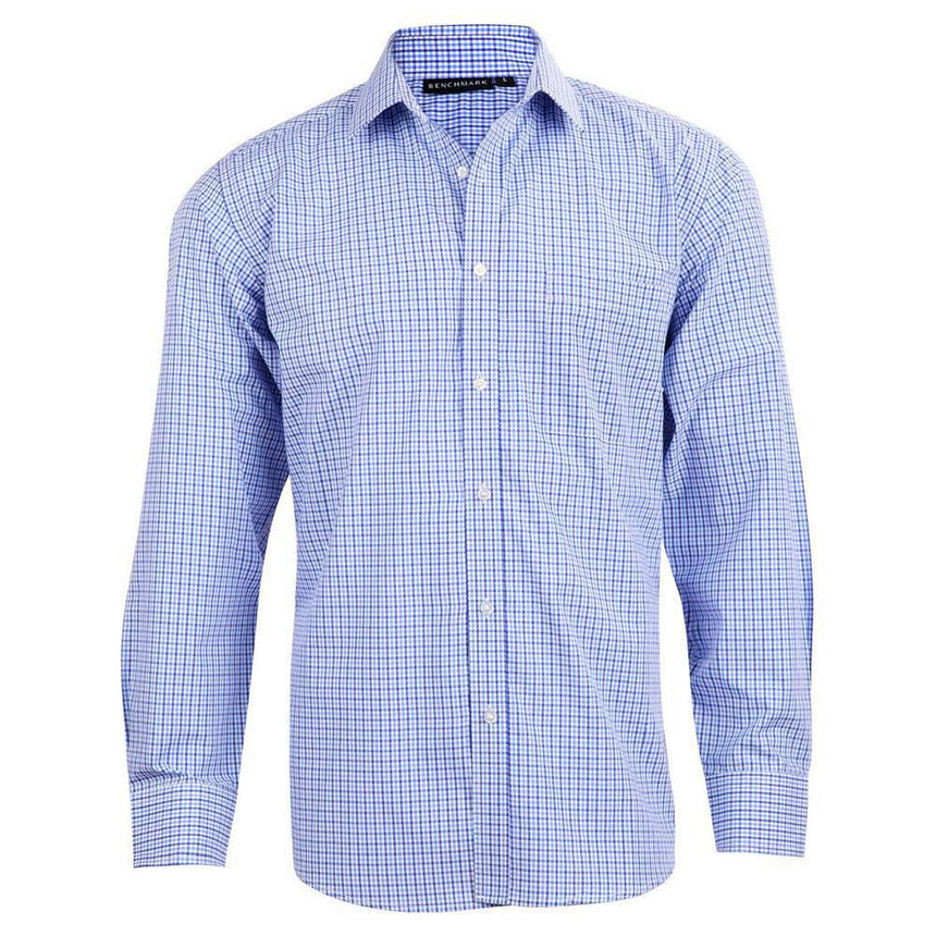 M7320L Men’s Multi Tone Check Long Sleeve Shirt Shirts Winning Spirit Skyblue XS