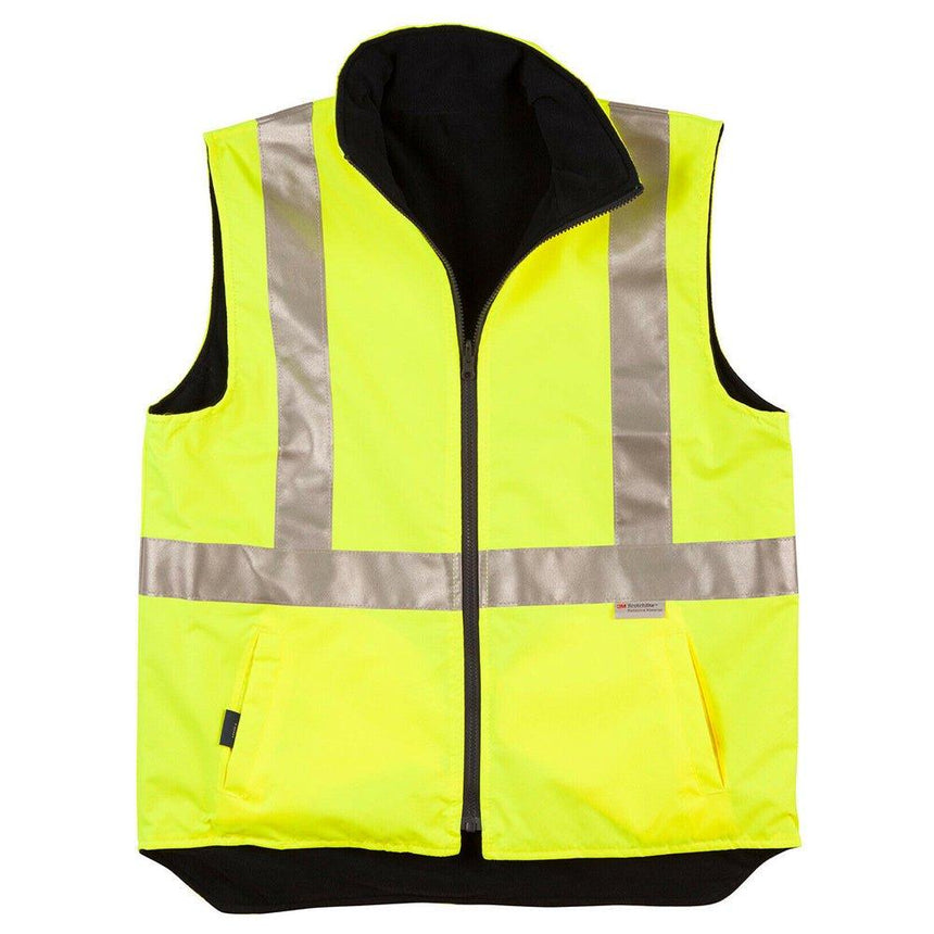 SW19A Hi-Vis Reversible Safety Vest With 3m Tapes Vests Winning Spirit Yellow/Navy S