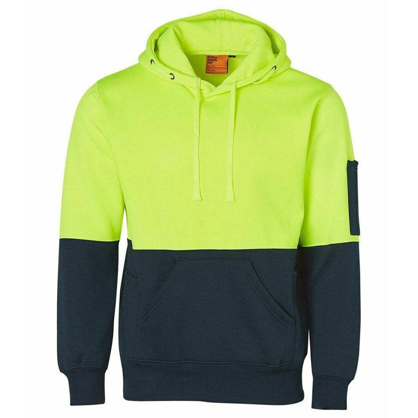 SW38 Hi-Vis Two Tone Fleecy Hoodie Unisex Hoodies Winning Spirit Yellow.Navy XXS