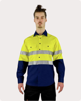 Hi Vis LS Taped Shirt With Pocket 7LDYT Shirts Canura