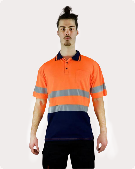 Hi Vis SS Taped Polo With Pocket 19OST Polos Canura