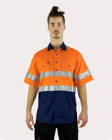 Hi Vis SS Taped Drill Work Shirt 7LDOST Shirts Canura