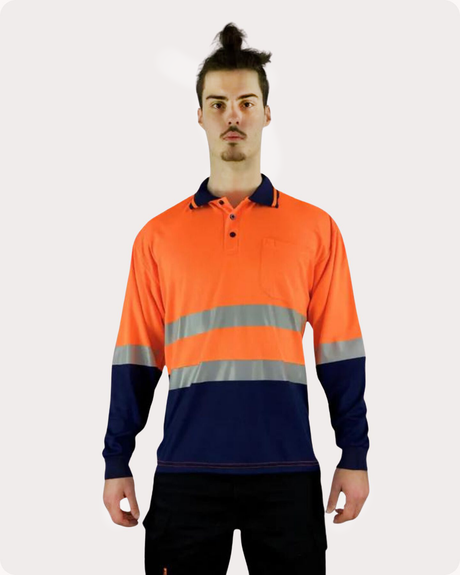 Hi Vis LS Taped Polo Shirt 19OLT Polos Canura