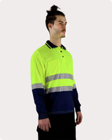 Hi Vis LS Taped Polo with Pocket 19YLT Polos Canura