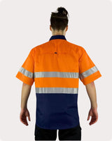 Hi Vis SS Taped Drill Work Shirt 7LDOST Shirts Canura