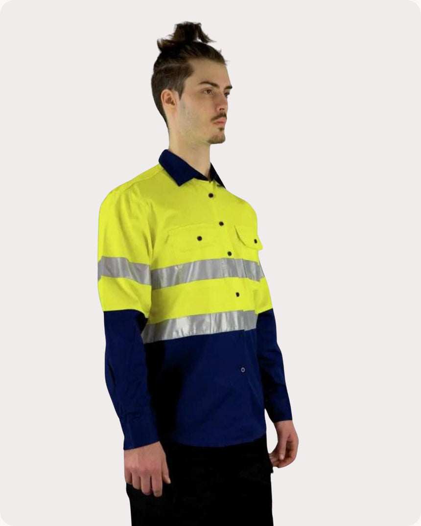 Hi Vis LS Taped Shirt With Pocket 7LDYT Shirts Canura