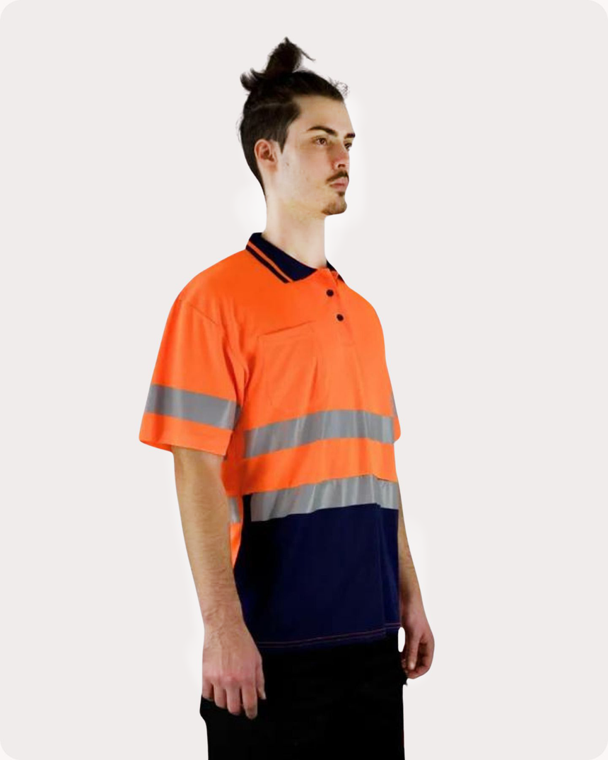 Hi Vis SS Taped Polo With Pocket 19OST Polos Canura