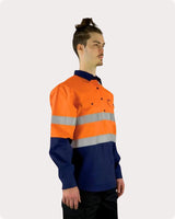 Hi Vis LS Taped Shirt With Pocket 7LDOT Shirts Canura