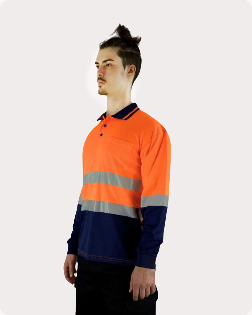 Hi Vis LS Taped Polo Shirt 19OLT Polos Canura