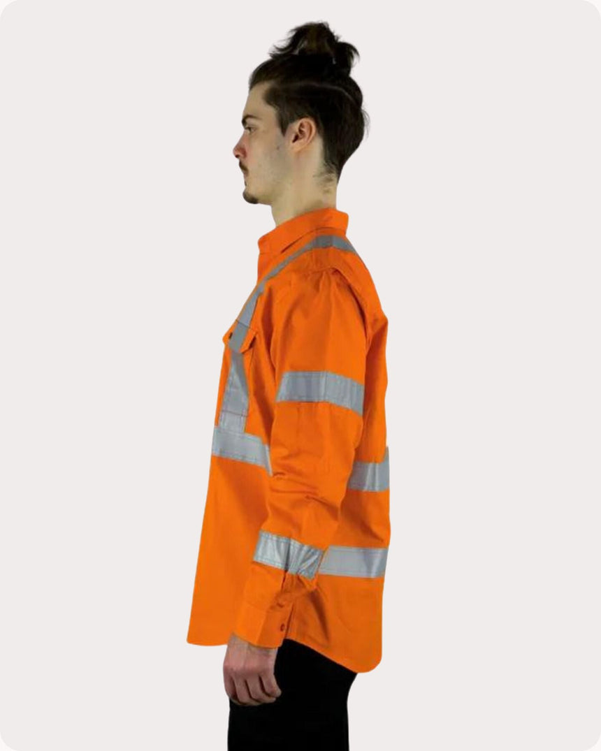 Hi Vis LS Ripstop Shirt 17LDOX Shirts Canura