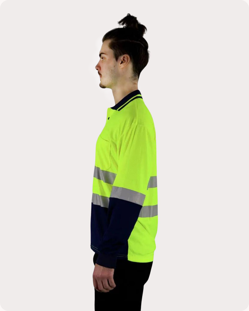 Hi Vis LS Taped Polo with Pocket 19YLT Polos Canura