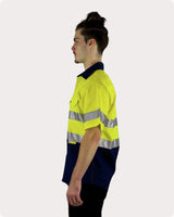 Hi Vis SS Taped Drill Work Shirt 7LDYST Shirts Canura