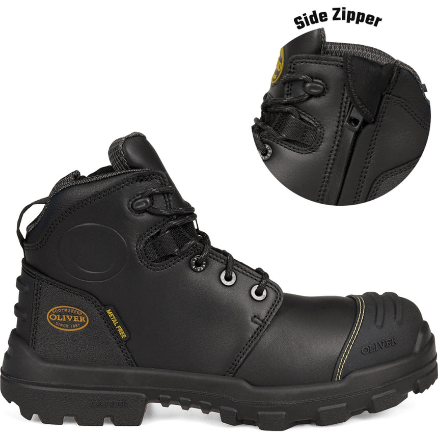 Oliver AT 54-540Z 130mm Black Zip Sided Boot Zip Sided Boot Oliver
