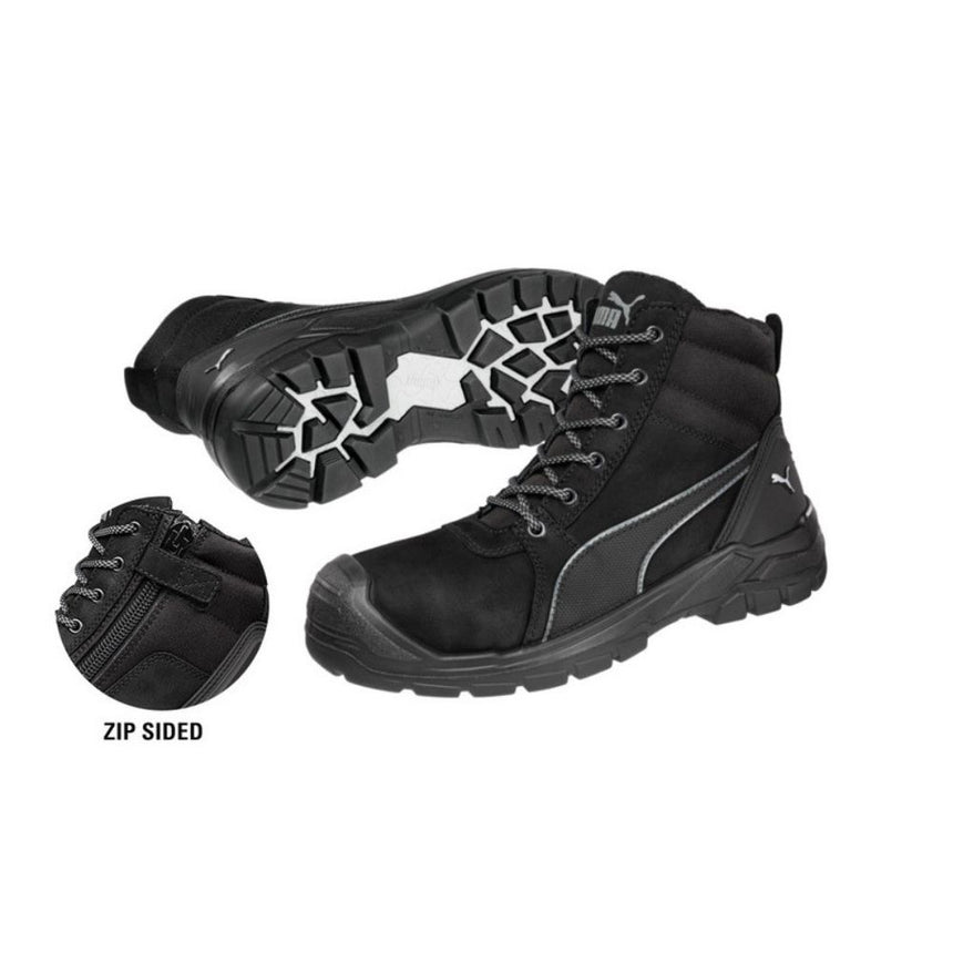 Tornado Safety Boots Black 630797 Zip Up Work Boots Puma   