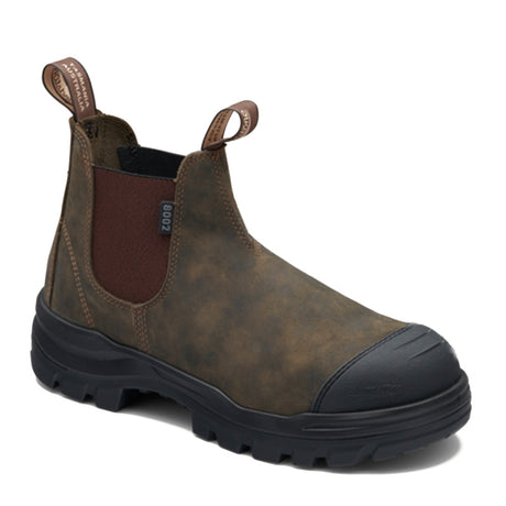 8002 Unisex Rotoflex Safety Boots - Rustic Brown Elastic Sided Boots Blundstone   
