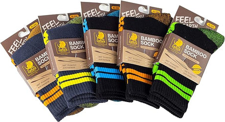Multi-Colour Bamboo Socks (5 Pairs) 8LSM Socks Canura   