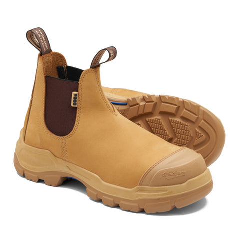 9000 Unisex Rotoflex Safety Boots - Wheat Elastic Sided Boots Blundstone   