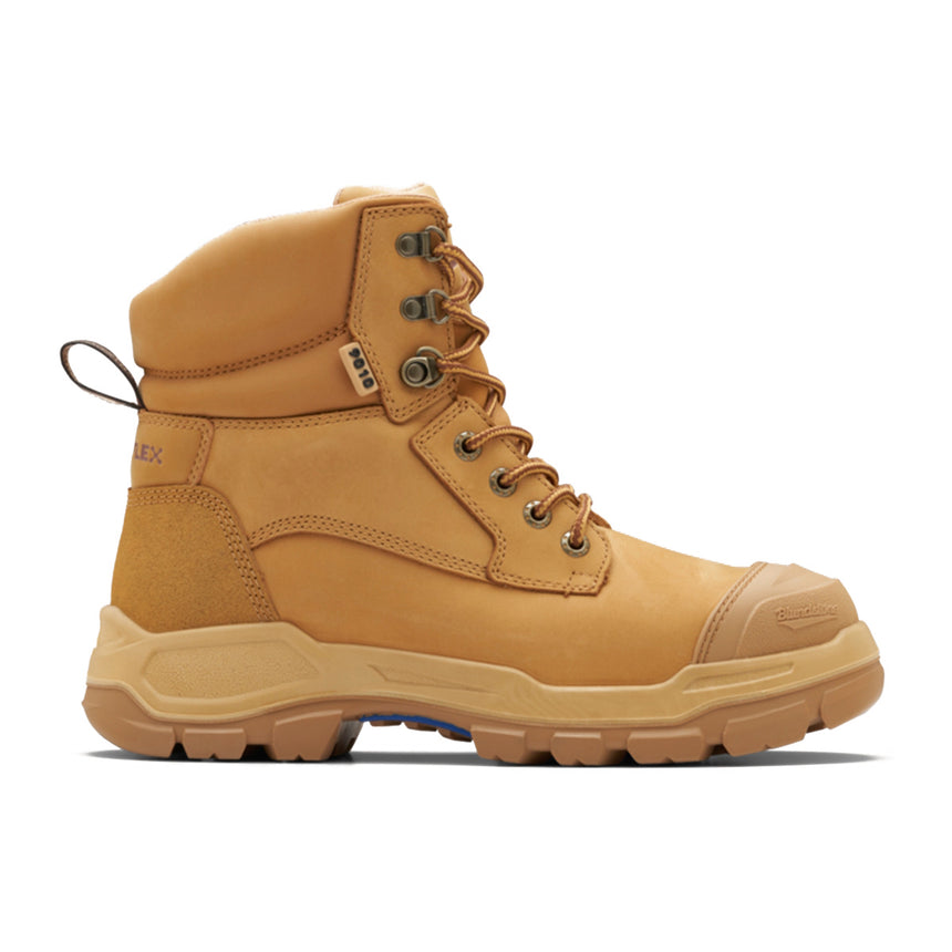 9010 Unisex Rotoflex Safety Boots - Wheat Zip Up Boots Blundstone   