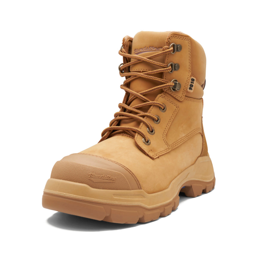 9010 Unisex Rotoflex Safety Boots - Wheat Zip Up Boots Blundstone   