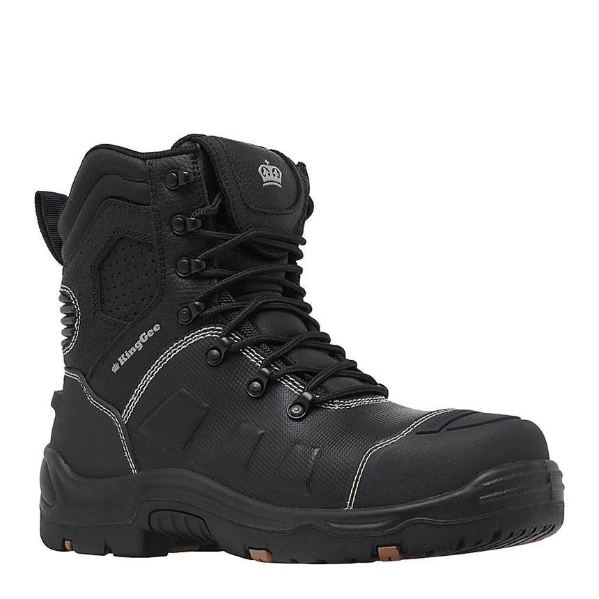 KingGee Bennu Caustic Water Proof 6" Steel Toe Safety Boot Lace Zip Boot KingGee