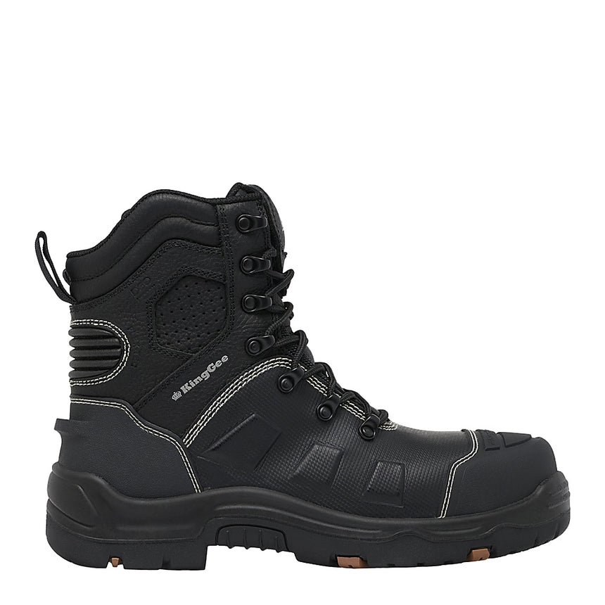 KingGee Bennu Caustic Water Proof 6" Steel Toe Safety Boot Lace Zip Boot KingGee