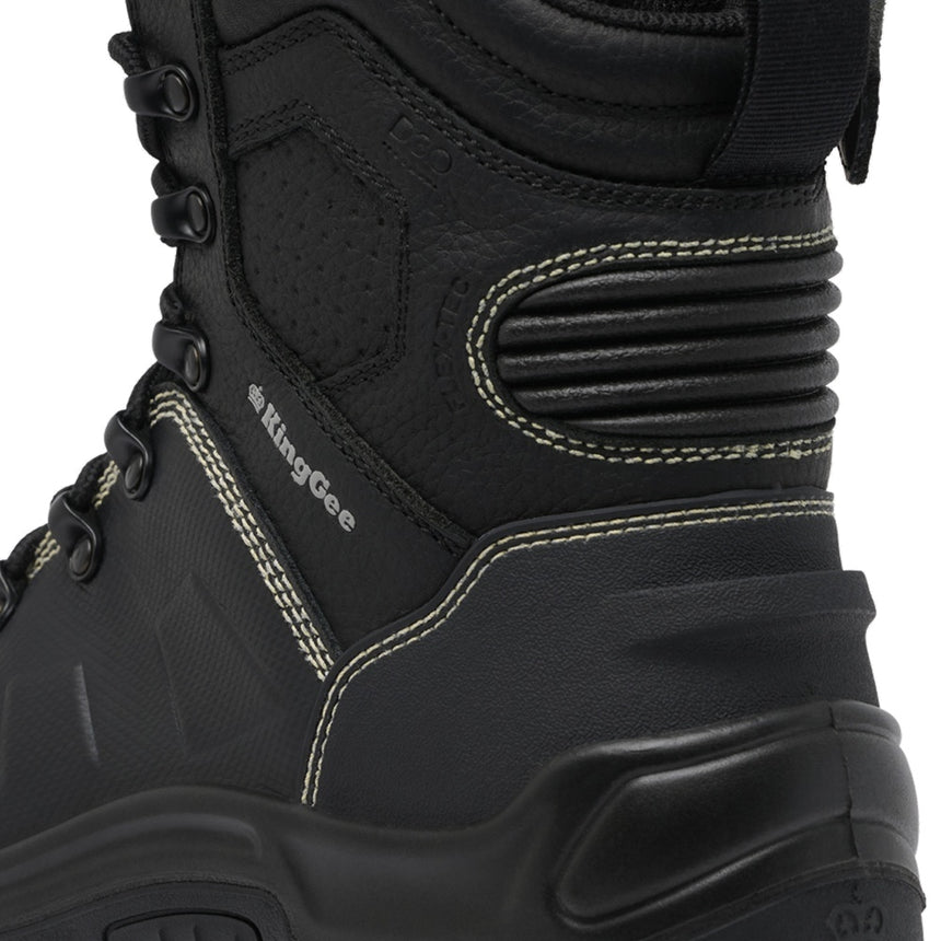 KingGee Bennu Caustic Water Proof 6" Steel Toe Safety Boot Lace Zip Boot KingGee