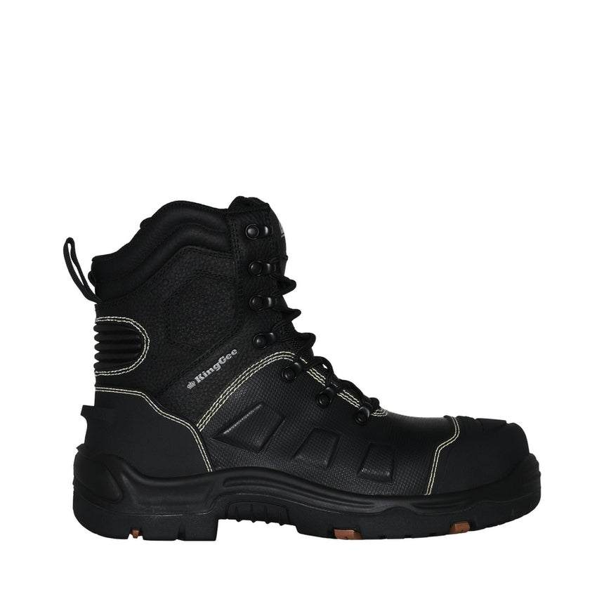 KingGee Bennu Caustic Water Proof 6" Steel Toe Safety Boot Lace Zip Boot KingGee