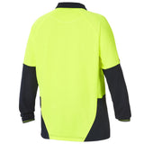 Koolgear Hi-Vis 2 Tone Vented Long Sleeve Polo Y11389 Polos Hard Yakka   