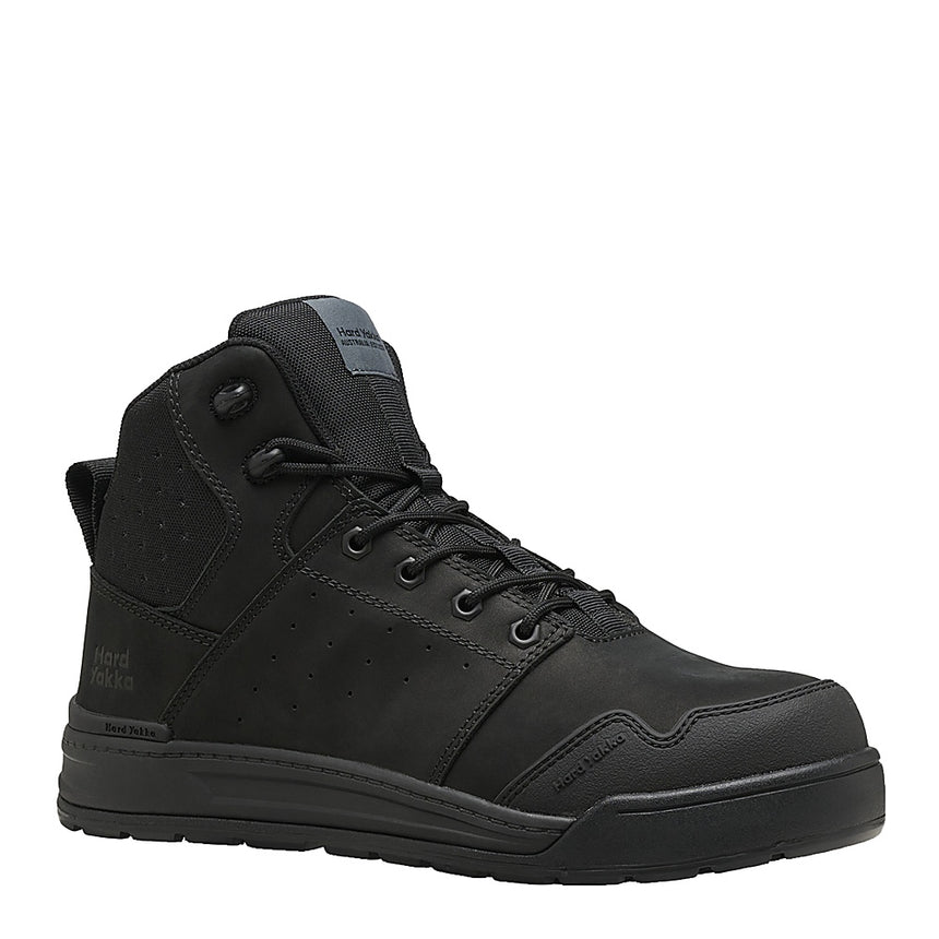 Evolution Lace Up & Side Zip 5" Steel Toe Safety Boot Lace Zip Boot Hard Yakka Black Mens AU 6
