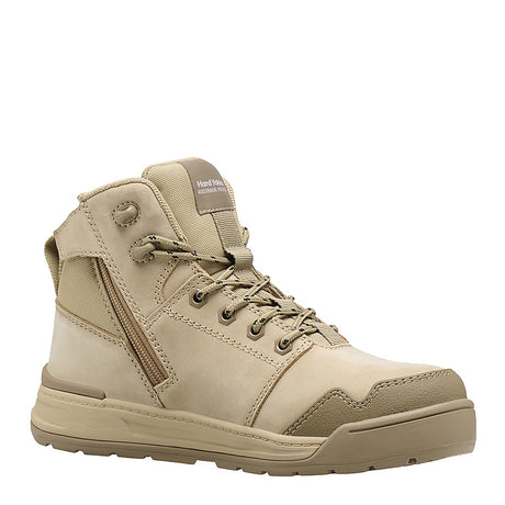 Evolution Women's 5" Steel Toe Safety Boot Lace Zip Boot Hard Yakka Sand Ladies AU 5