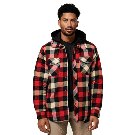 The Quilted Shacket Jackets Hard Yakka Red S