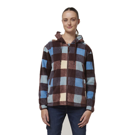 Women's Check Zoodie Jackets Hard Yakka Mocha Check XS