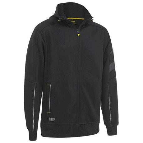 Work Fleece Zip-Front Hoodie With Sherpa Lining Hoodies Bisley Black XS 