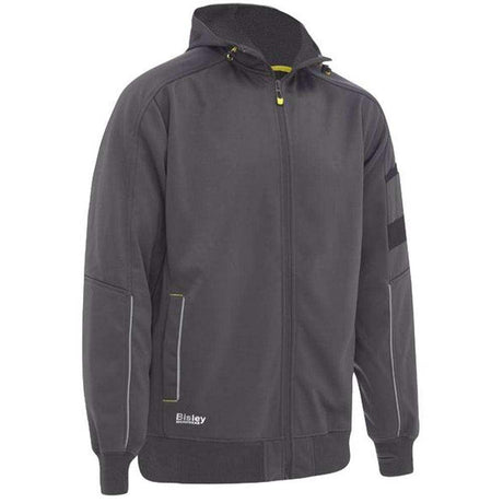 Work Fleece Zip-Front Hoodie With Sherpa Lining Hoodies Bisley Charcoal XS 