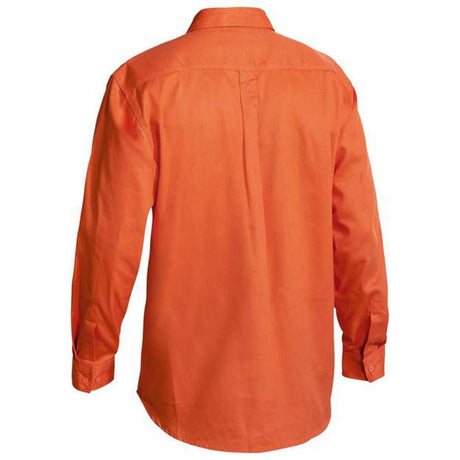 Closed Front Cotton Drill Long Sleeve Shirt Long Sleeve Shirts Bisley   