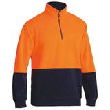 Hi-Vis Polarfleece Zip Pullover Sweaters Bisley   