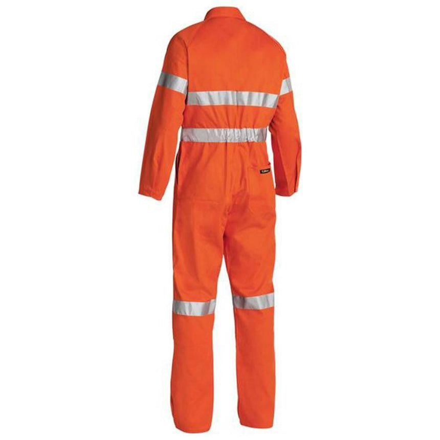 Hi-Vis Taped Cotton Drill Coverall Overalls Bisley   
