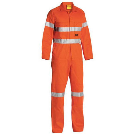 Hi-Vis Taped Cotton Drill Coverall Overalls Bisley Regular 77R 