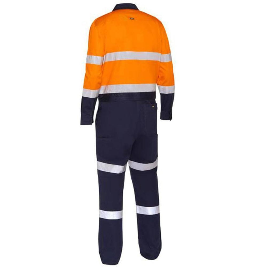 Taped Hi-Vis Work Coverall With Waist Zip Opening Overalls Bisley   