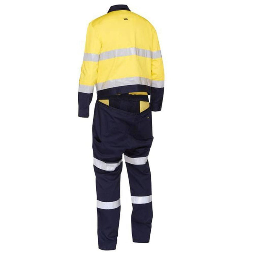 Taped Hi-Vis Work Coverall With Waist Zip Opening Overalls Bisley   